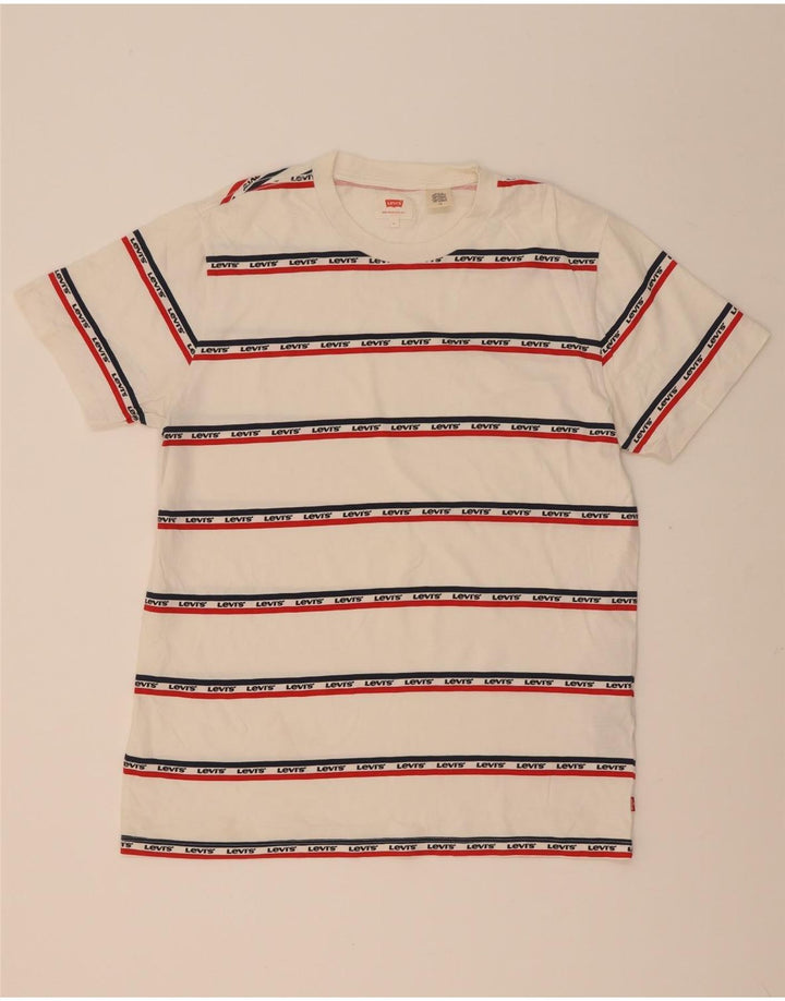 Levi's Herre grafisk T-shirt Top Stor hvid stribet bomuld