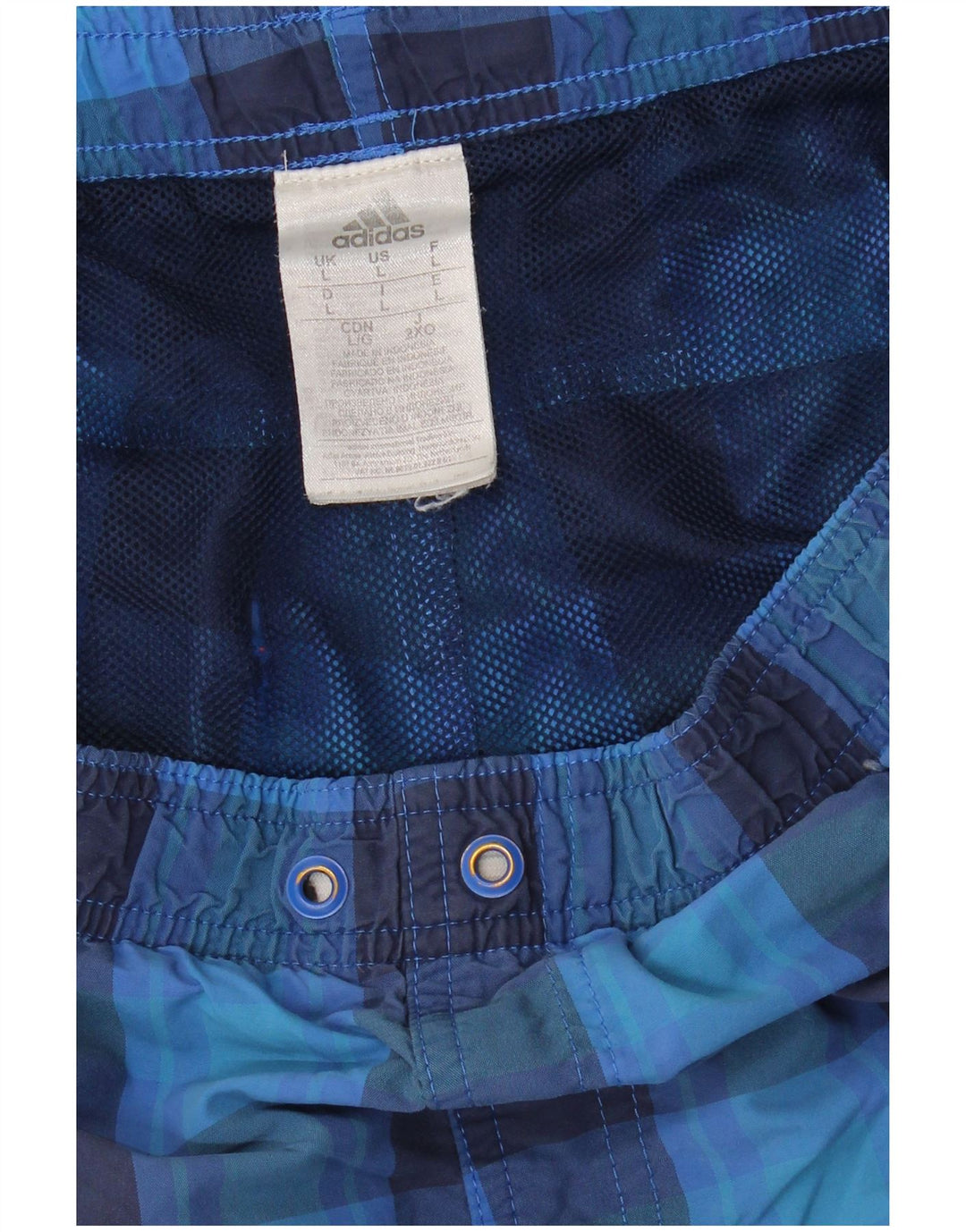ADIDAS Badeshorts til mænd store blå ternet nylon