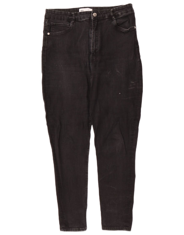 Zara Womens High Waist Skinny Jeans EU 42 Large W32 L27 Black