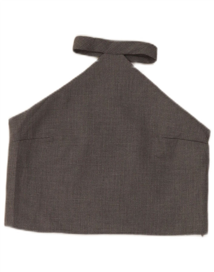 Zara Womens Crop Halter Top UK 8 Small Grå Polyester