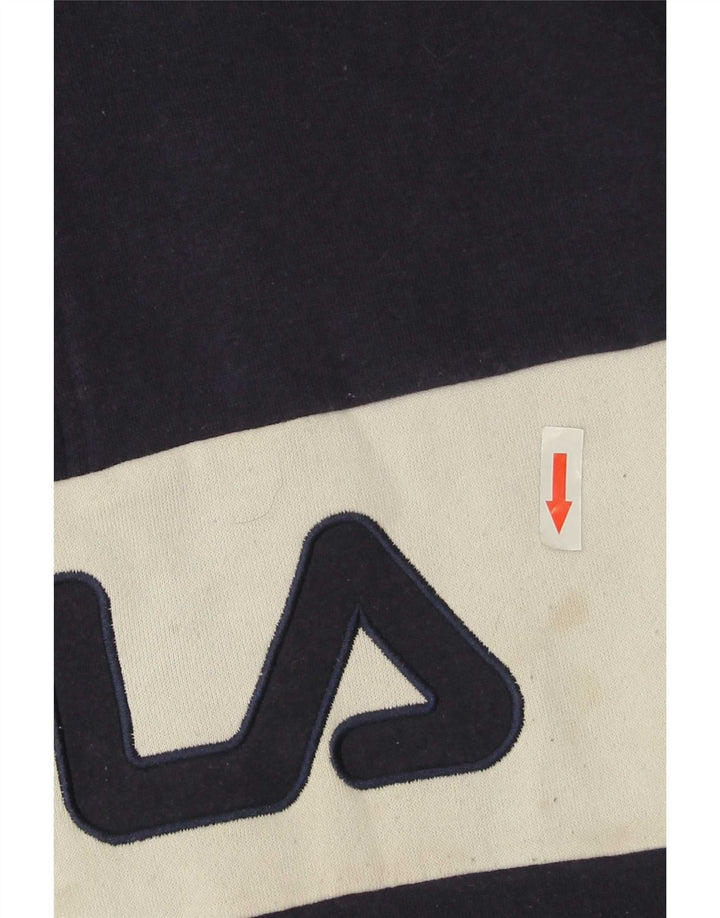 Fila Herre grafisk lynlås-sweatshirt Jumper Medium Navy Blue Colourblock