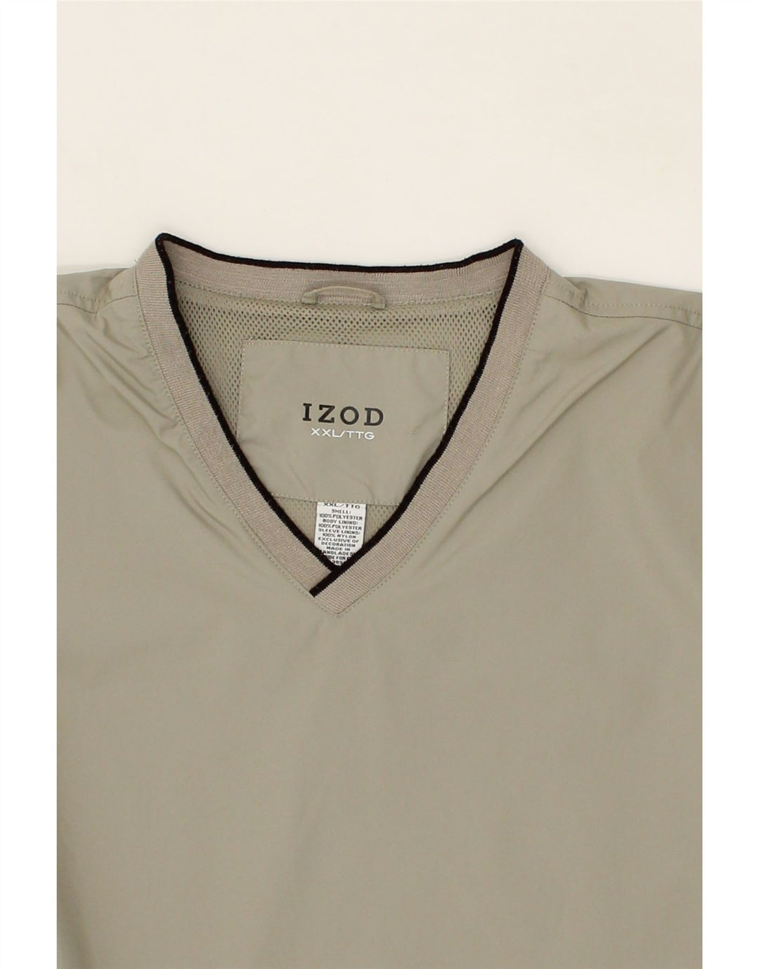 IZOD Mens Pullover Tracksuit Top Jacket 2XL Beige Polyester Vintage Izod and Second-Hand Izod from Messina Hembry 