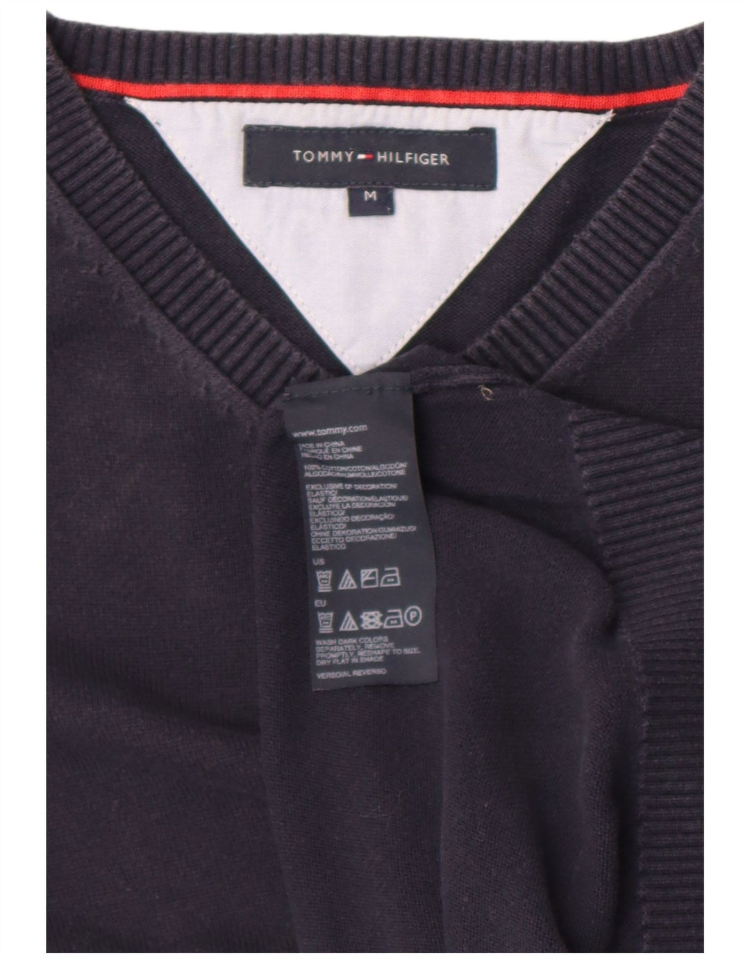 Tommy Hilfiger Herre V-hals sweater Medium Marineblå Bomuld