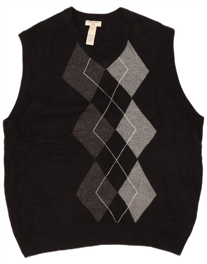 Dockers Herrevest Tank Top 2XL Sort Argyle/Diamond Akryl