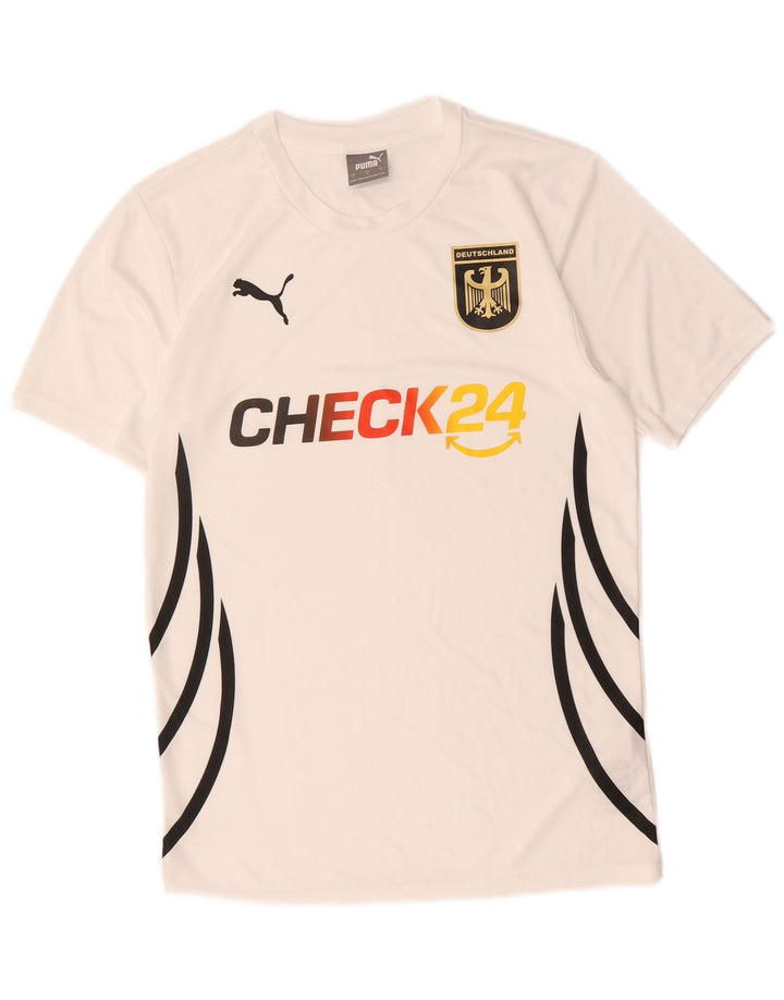 Puma Herre Deutshland Grafisk T-Shirt Top Lille Hvid Polyester