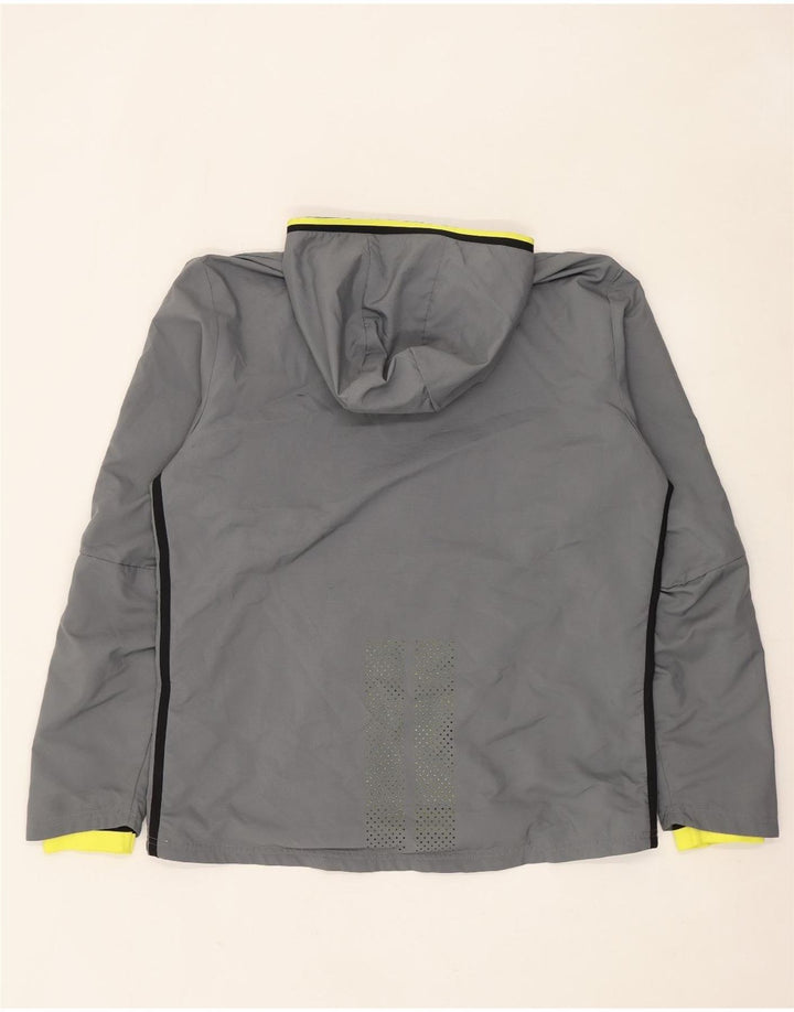 Adidas Herre Climacool Grafisk Regnjakke med Hætte UK 40 Stor Grå Polyester