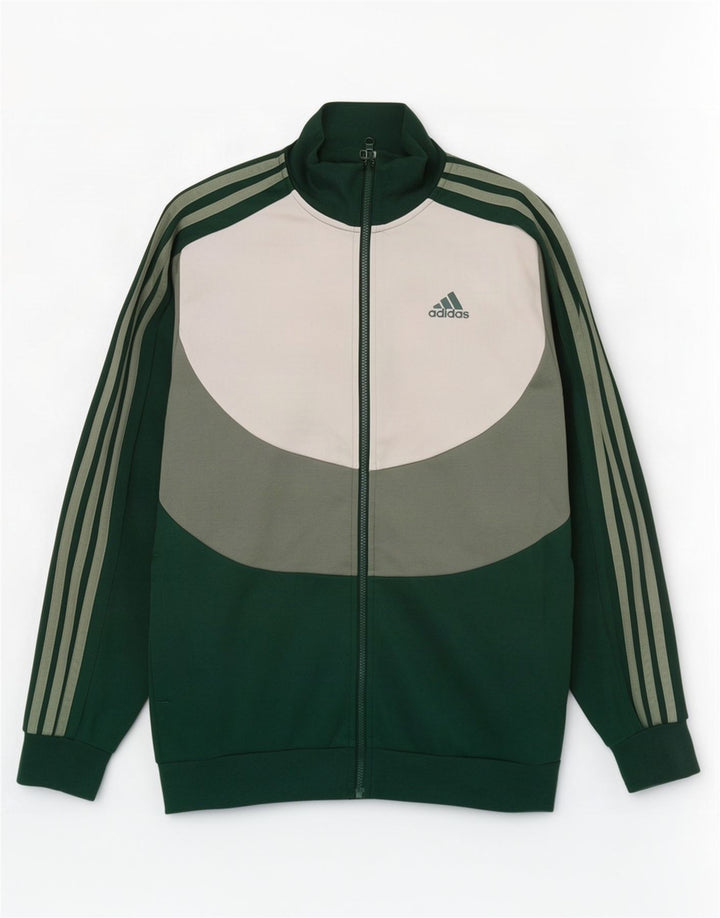 Adidas Træningsdragt til mænd Topjakke Medium Grøn Colourblock Bomuld