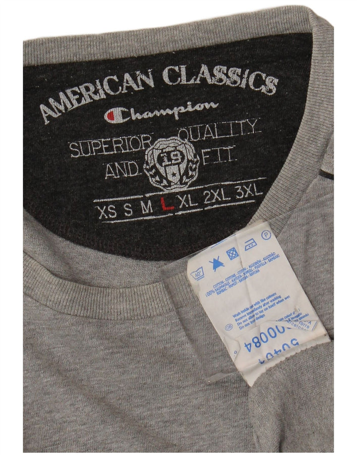 CHAMPION Herre Top Langærmet Stor Grå Bomuld
