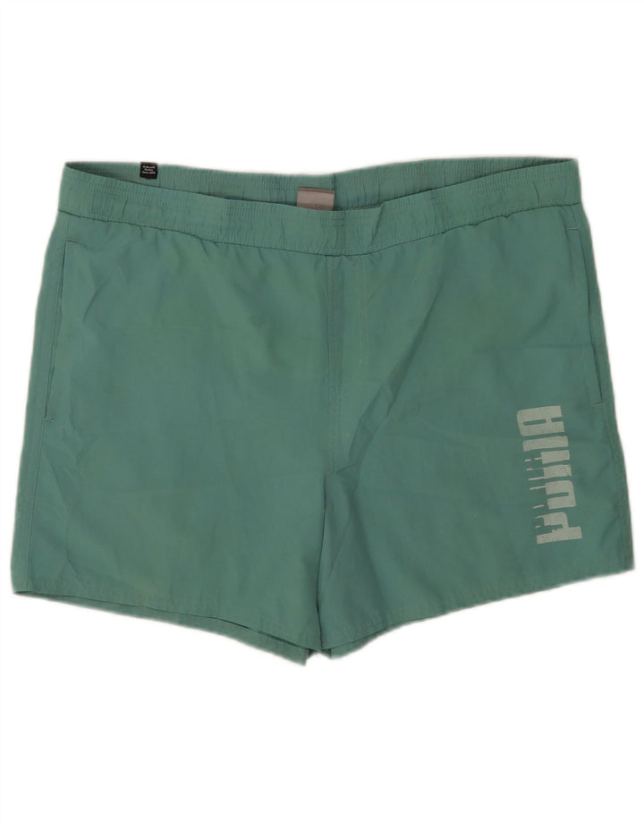 Puma Herre grafiske badeshorts Stor grøn polyester