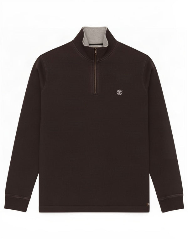 Timberland Mens Earthkeepers Zip Neck Top Langærmet Stor Sort Bomuld