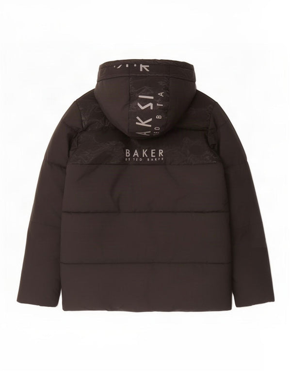 Ted Baker drenge grafisk polstret hættejakke 12-13 år sort polyester