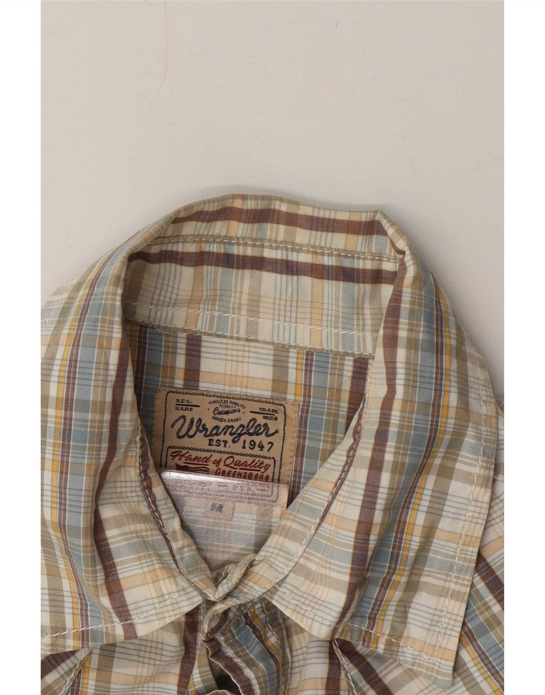 Wrangler Kortærmet Herreskjorte Medium Beige Ternet