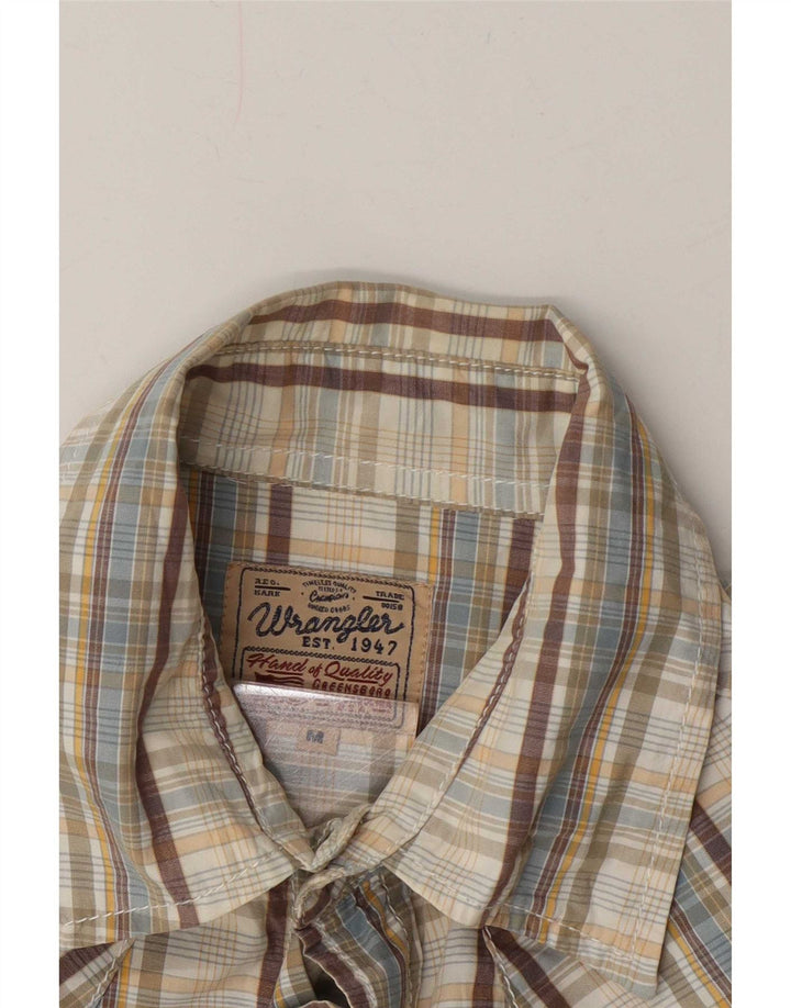 Wrangler Kortærmet Herreskjorte Medium Beige Ternet