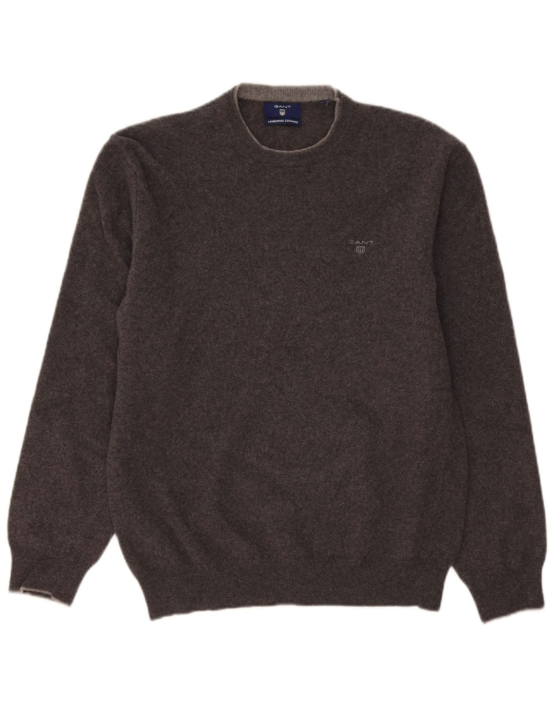 Gant Herre Crew Neck Jumper Sweater Medium Grey Lammeuld