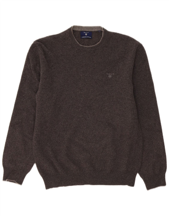 Gant Herre Crew Neck Jumper Sweater Medium Grey Lammeuld
