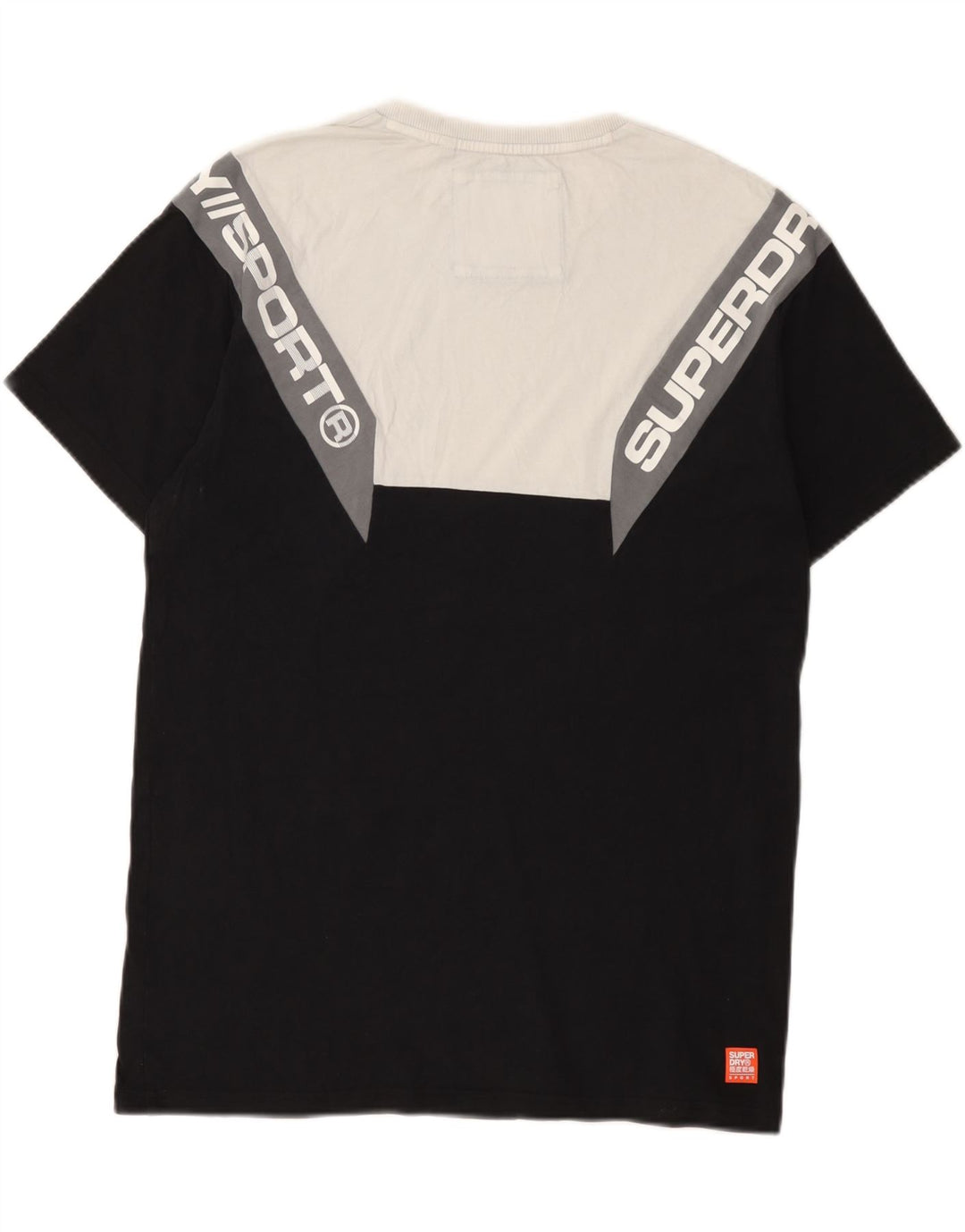 Superdry Grafisk T-shirt til mænd, medium sort Colourblock Bomuld
