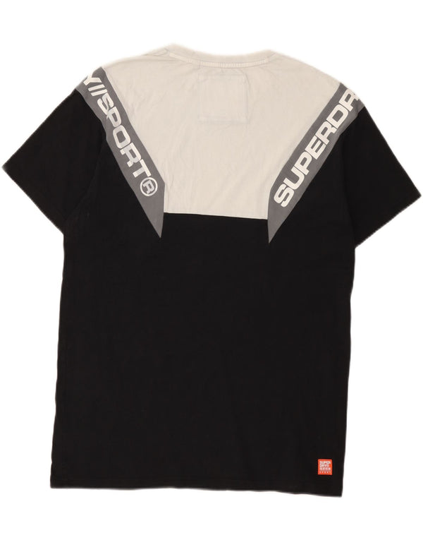 Superdry Mens Graphic T-Shirt Top Medium Black Colourblock Cotton