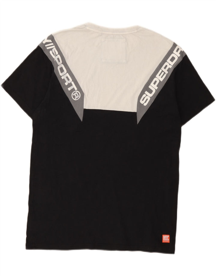 Superdry Grafisk T-shirt til mænd, medium sort Colourblock Bomuld