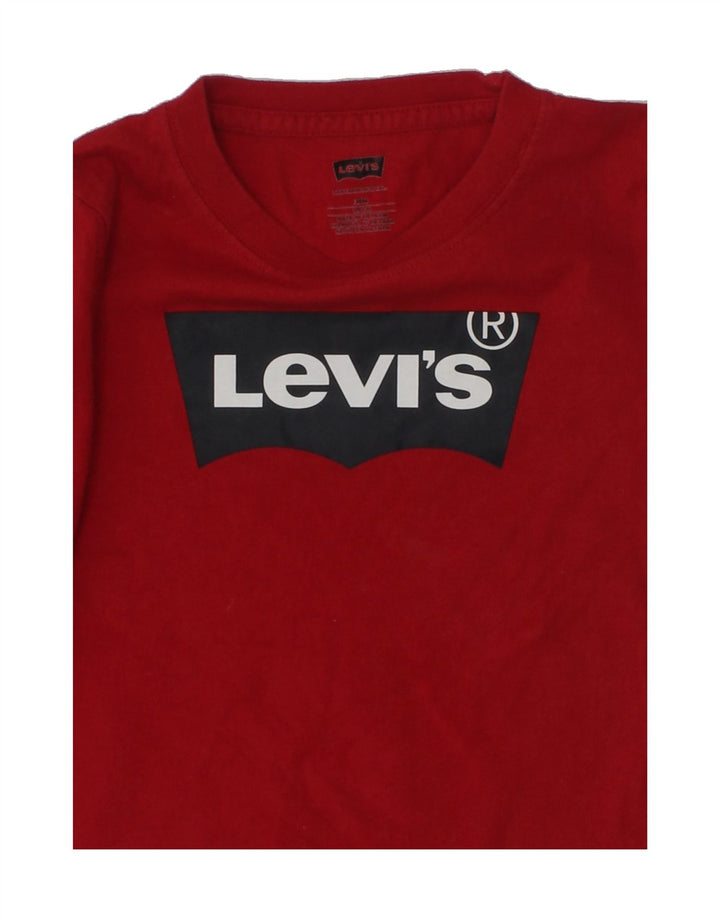 LEVI'S Boys Graphic Top Long Sleeve 2-3 Years Red Cotton Vintage Levi's and Second-Hand Levi's from Messina Hembry 