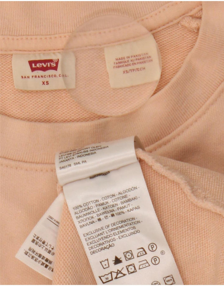 Levi's Dame Oversized Sweatshirt Jumper UK 6 XS Pink Bomuld