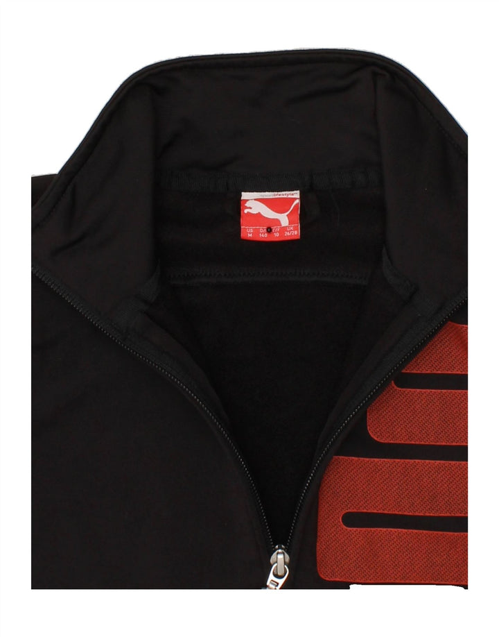 PUMA Boys Graphic Tracksuit Top Jacket 9-10 Years Medium  Black Polyester Vintage Puma and Second-Hand Puma from Messina Hembry 