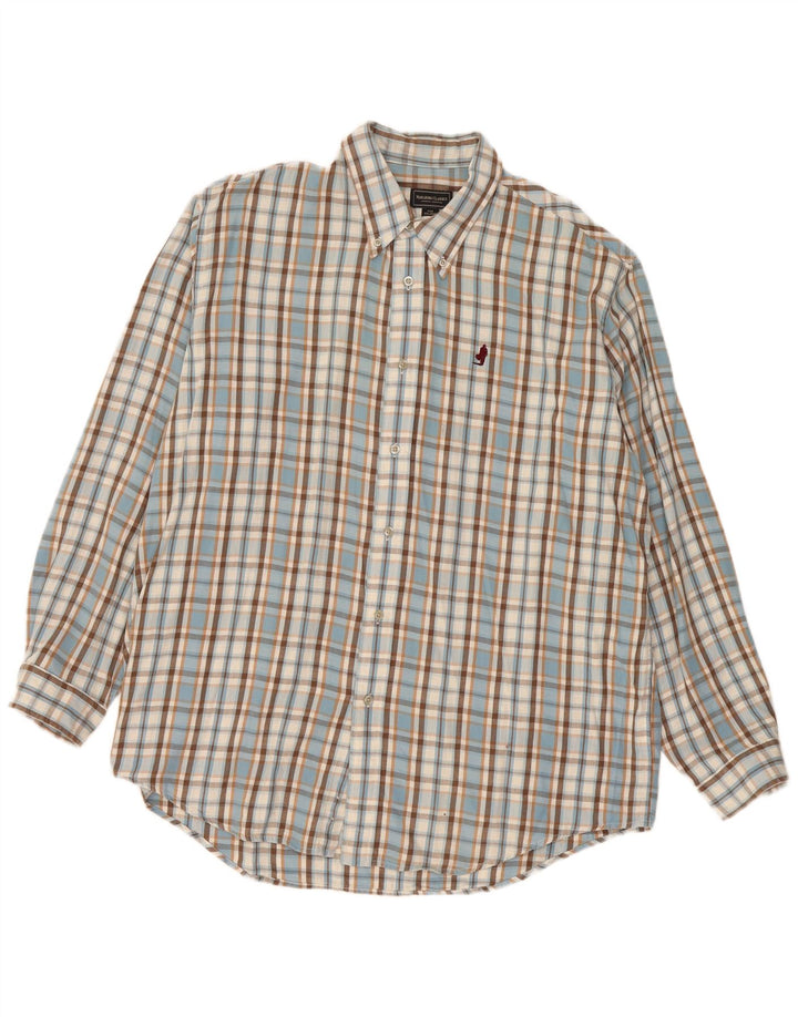 Marlboro Classics Flannelskjorte til mænd 2XL blå ternet bomuld
