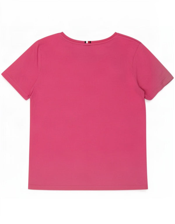 Tommy Hilfiger Dame Grafisk T-Shirt Top UK 14 Medium Pink