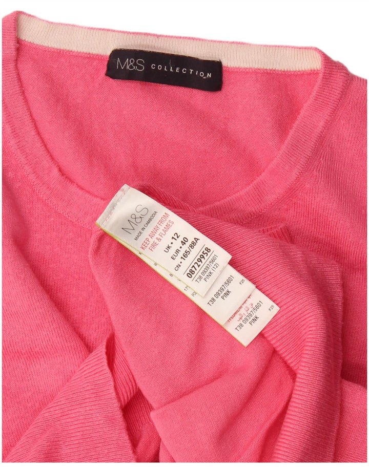 Marks & Spencer dame cardigan sweater UK 12 Medium Pink Viscose