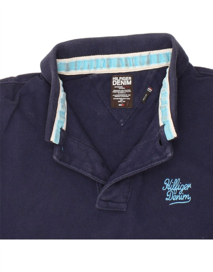 TOMMY HILFIGER Mens Polo Shirt Medium Navy Blue Cotton Vintage Tommy Hilfiger and Second-Hand Tommy Hilfiger from Messina Hembry 