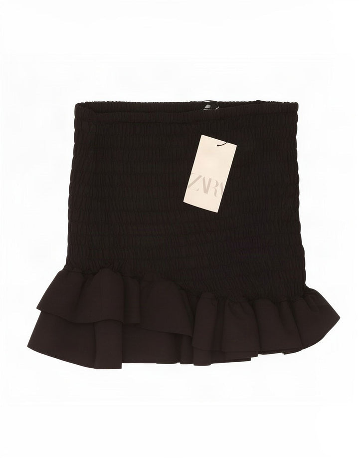 Zara Dame Mini-nederdel XS W25 Sort Polyester