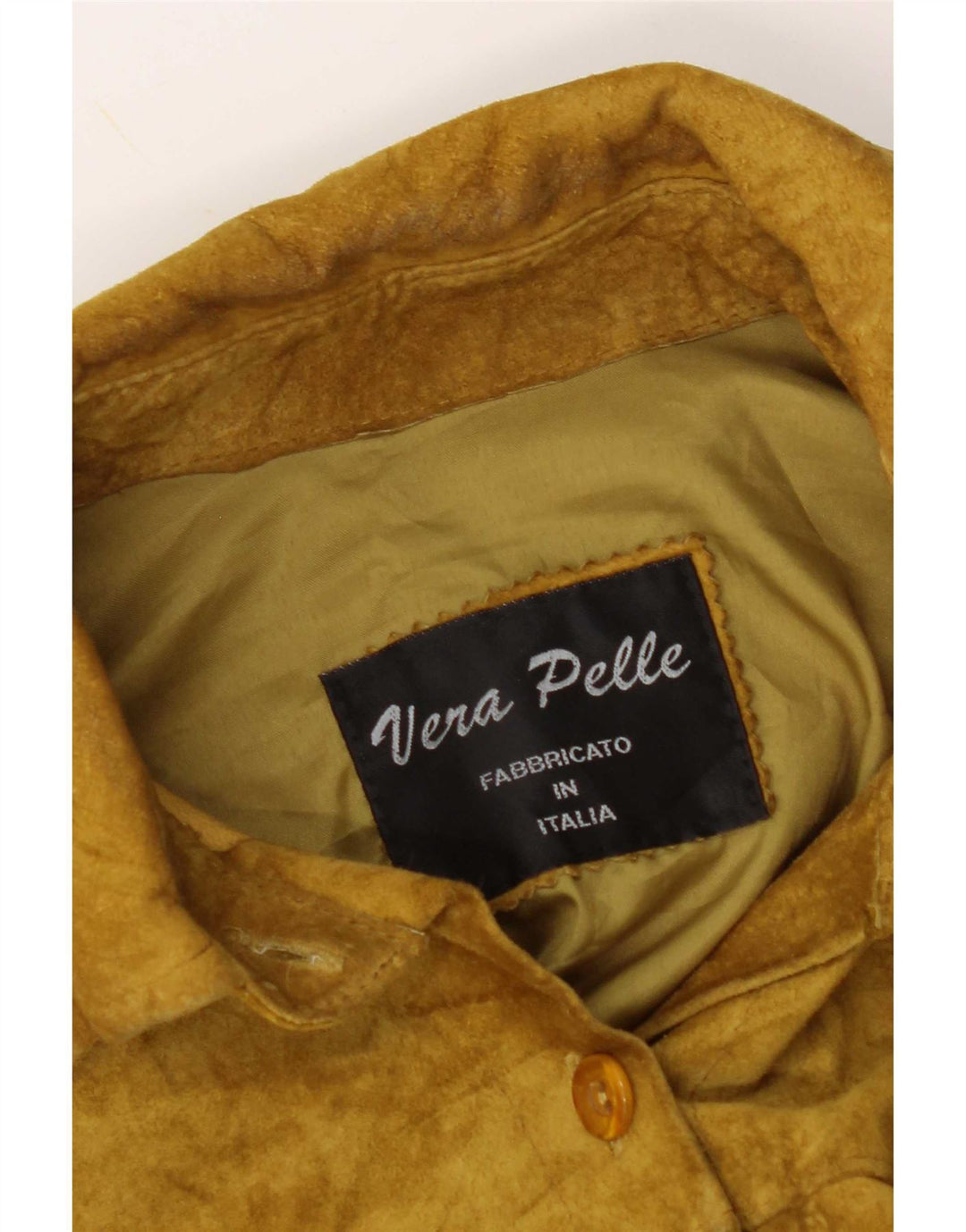 Vintage dame ruskindsjakke IT 48 XL Khaki