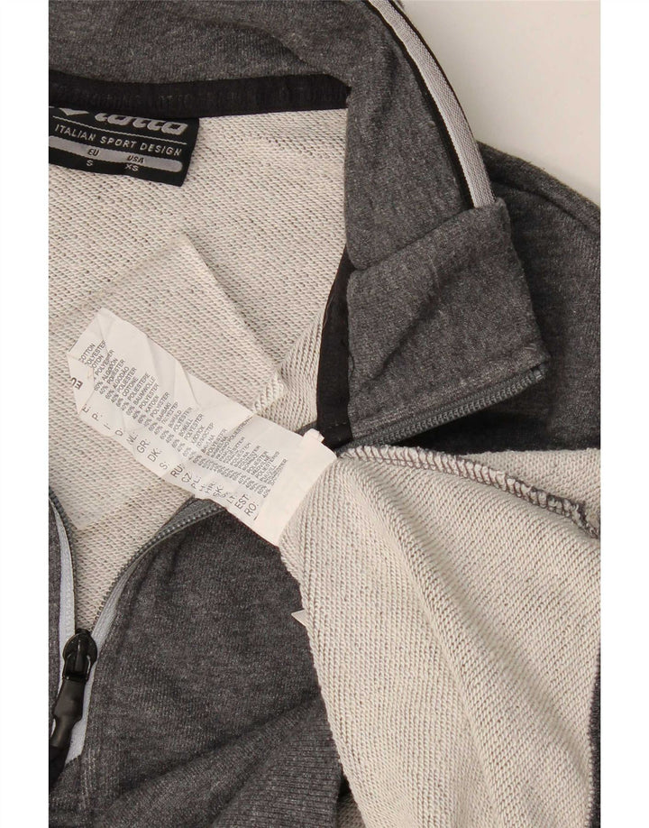Lotto Herre Zip Neck Sweatshirt Jumper Lille Grå Bomuld