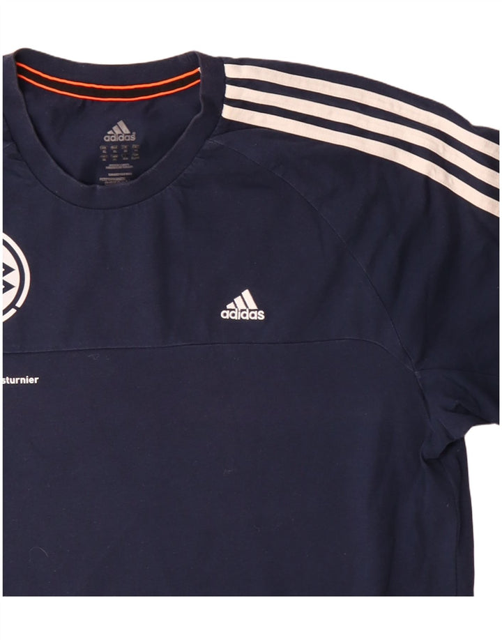 Adidas Herre Climalite grafisk T-shirt top XL marineblå polyester