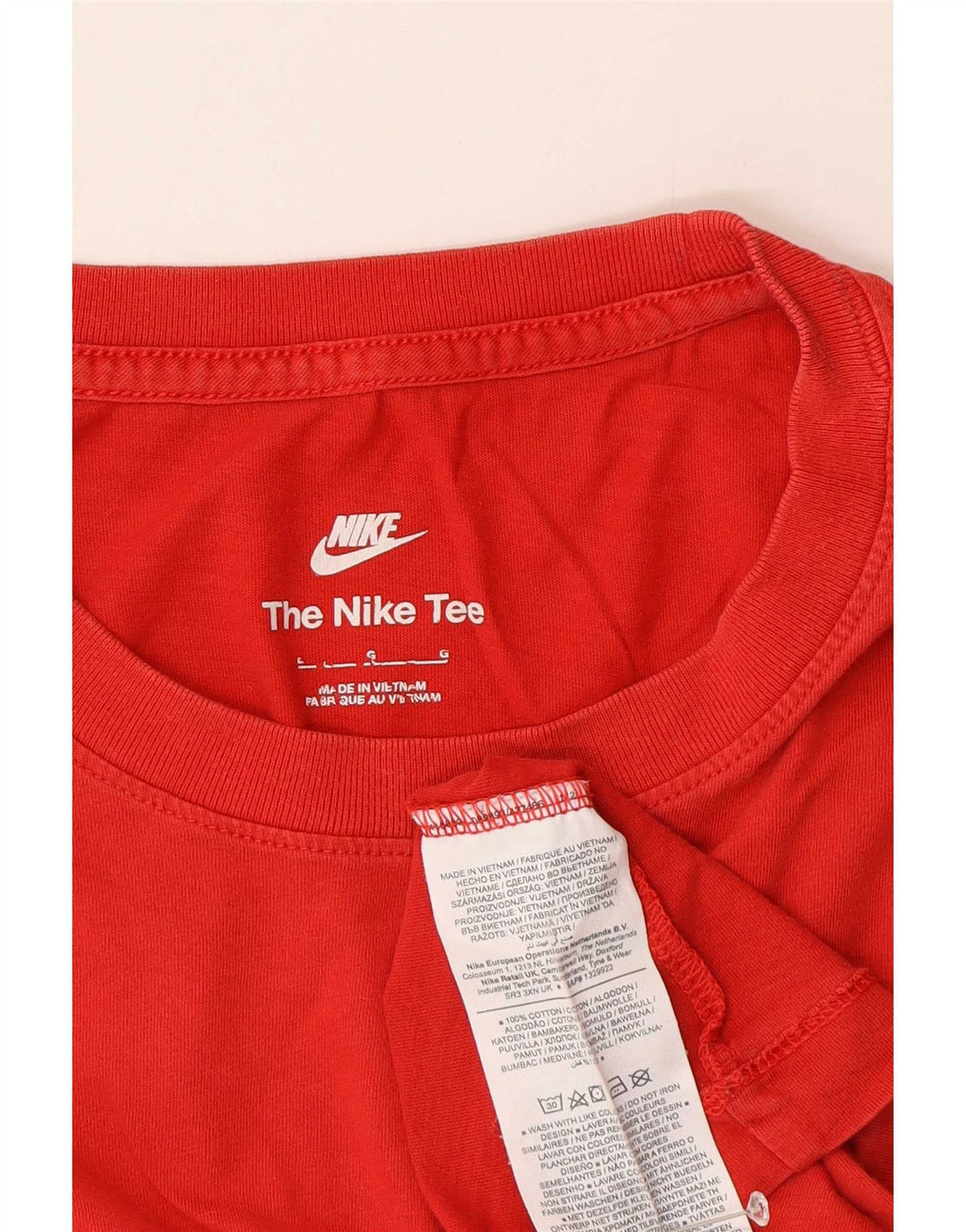 Nike T-shirt top til mænd, stor rød bomuld