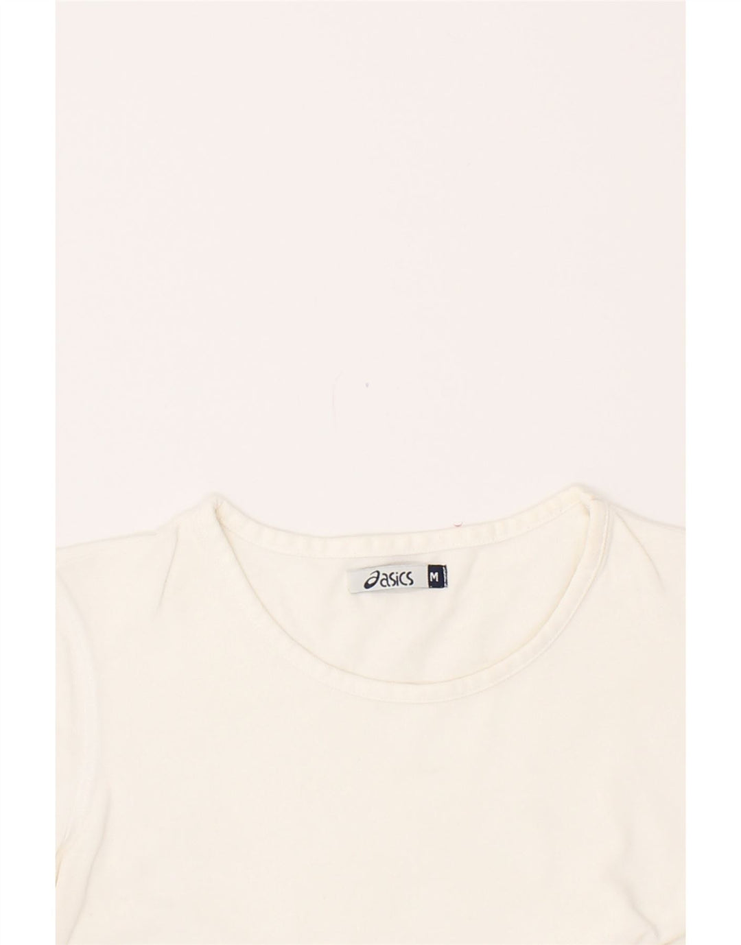 ASICS Womens Crop T-Shirt Top UK 12 Medium White Vintage Asics and Second-Hand Asics from Messina Hembry 