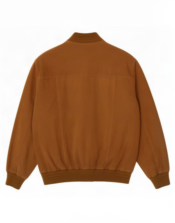 Vintage herre ruskind bomberjakke IT 54 2XL beige læder