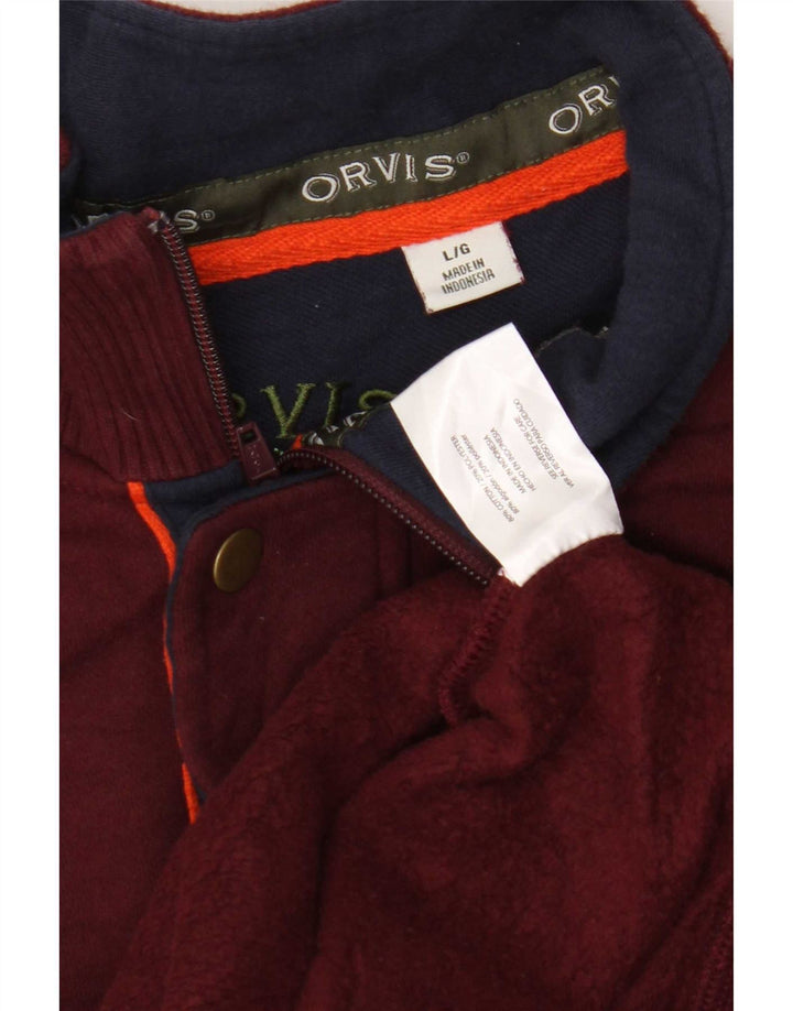 Orvis Herre lynlåshals Regular Fit Sweatshirt Jumper Stor Bourgogne bomuld