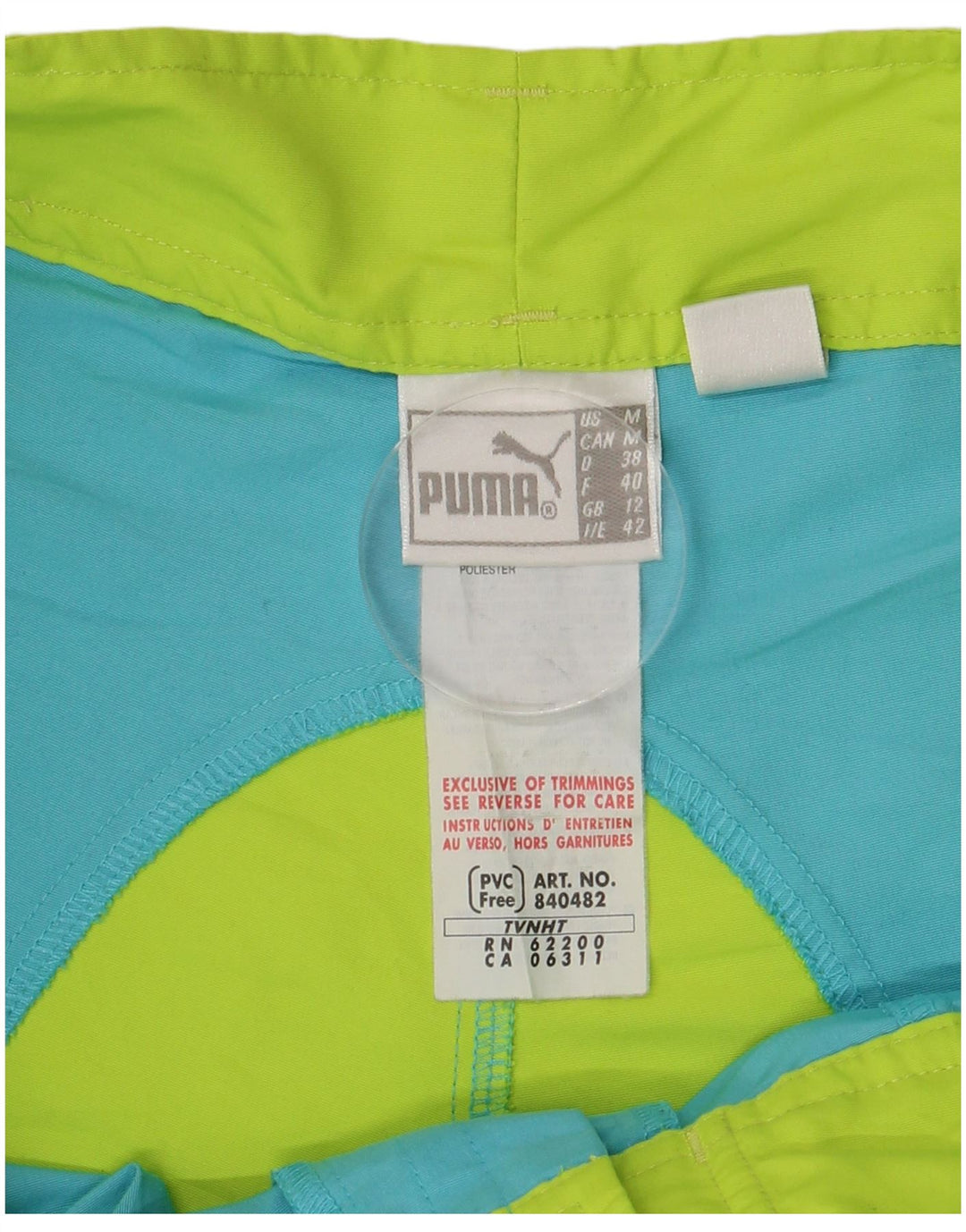 PUMA svømmeshorts til kvinder UK 12 Medium Blue Colourblock Polyester