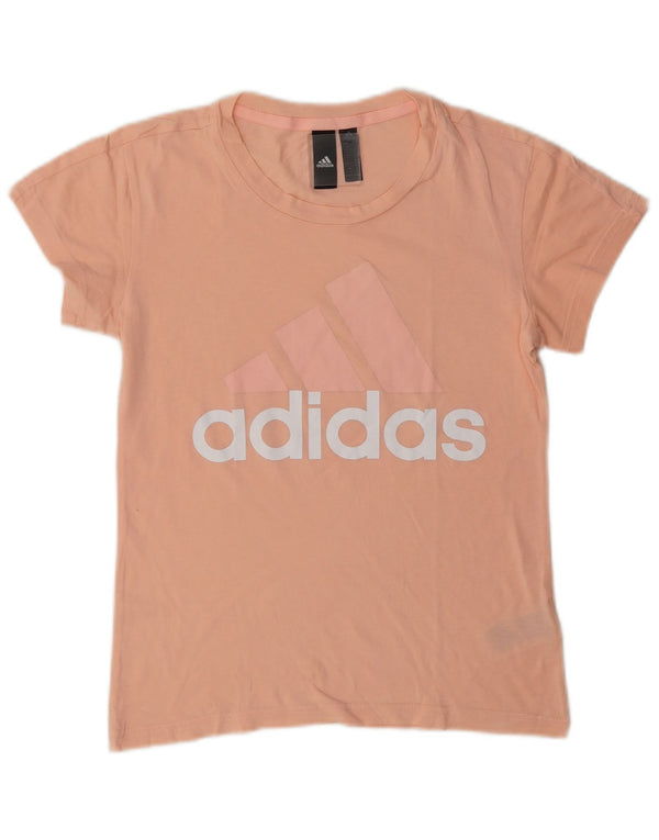 Adidas grafisk T-shirt top til kvinder, UK 4/6 XS Pink Bomuld
