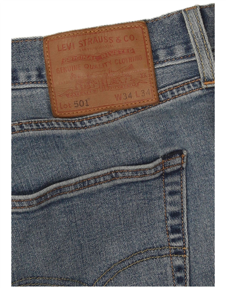 Levi's Herre 501 Straight Jeans W34 L34 Blå