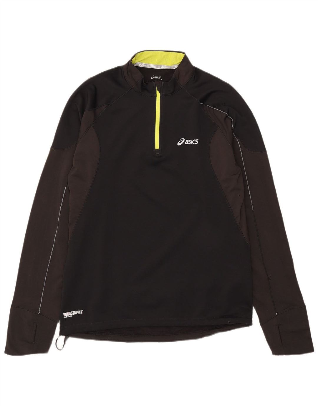 Asics Herre Zip Neck Pullover Træningsdragt Top Stor Sort Colourblock