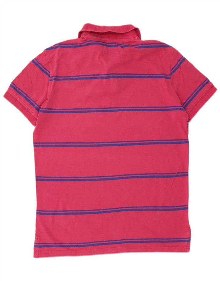 Desigual Herre grafisk poloshirt Medium Pink stribet bomuld