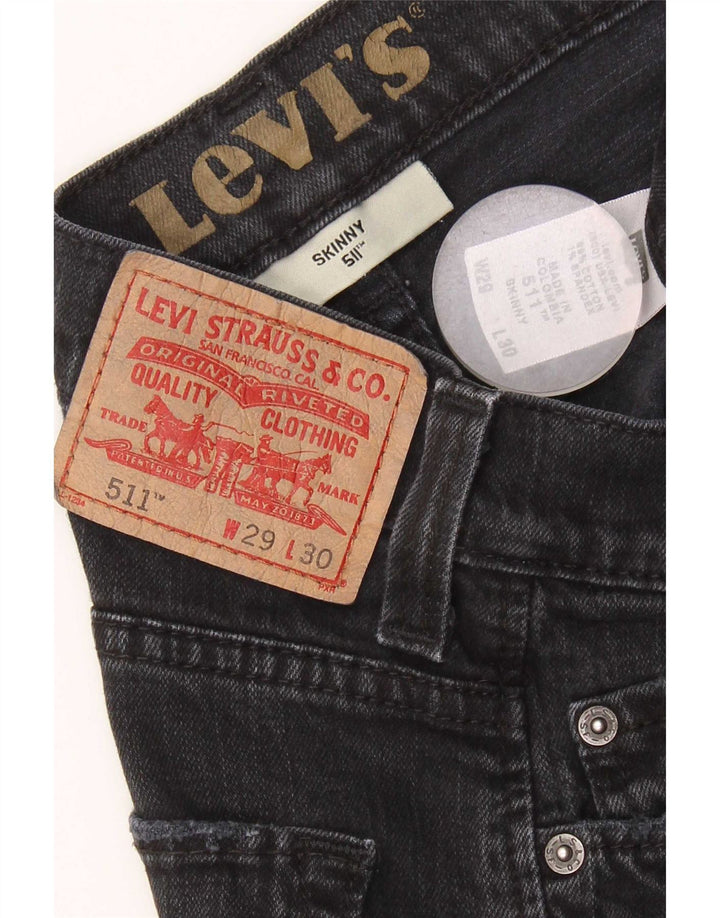 Levi's Mens 511 Skinny Jeans W29 L30 Black Cotton