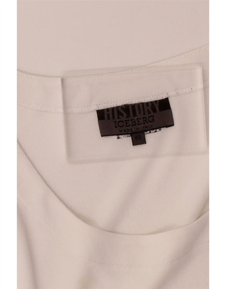 ICEBERG Womens Crop Vest Top IT 42 Medium White Vintage Iceberg and Second-Hand Iceberg from Messina Hembry 