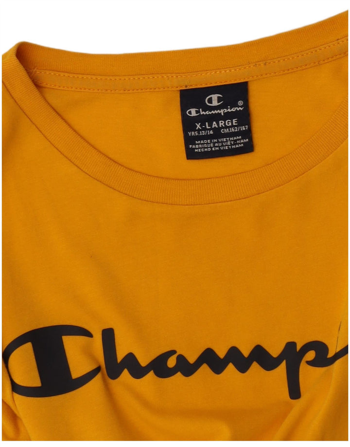 CHAMPION Piger Grafisk T-Shirt Top 13-14 år XL Gul