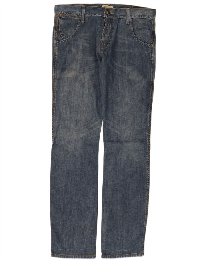 WRANGLER Straight jeans til mænd W34 L34 blå bomuld