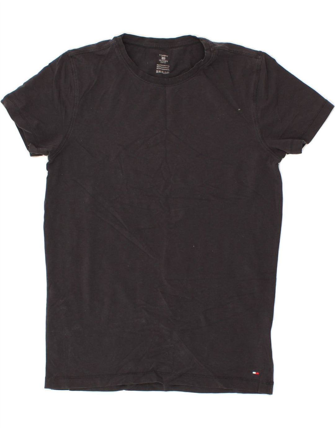 TOMMY HILFIGER Womens T-Shirt Top UK 12 Medium Black Vintage Tommy Hilfiger and Second-Hand Tommy Hilfiger from Messina Hembry 