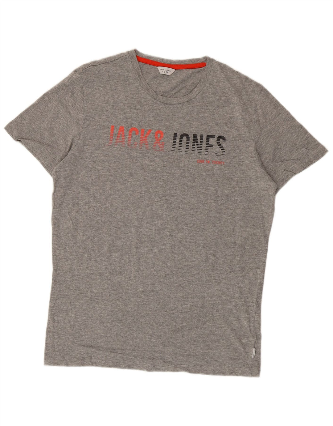 Jack & Jones Herre kerne grafisk T-shirt top mellemgrå bomuld
