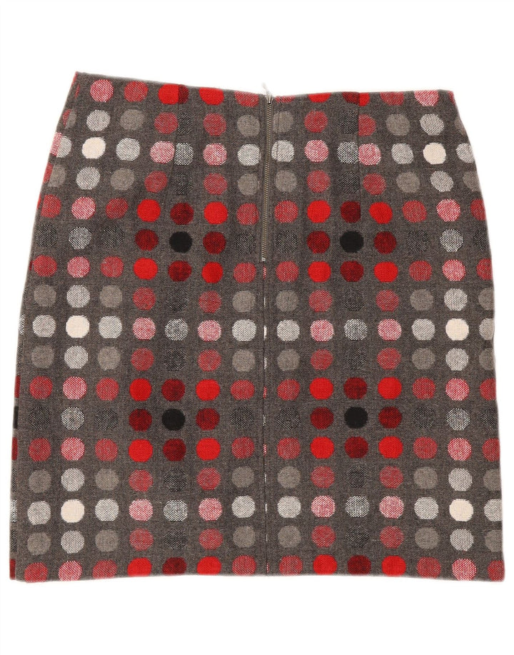 Marks & Spencer lige nederdel til kvinder UK 12 Medium W30 Grå Polka Dot