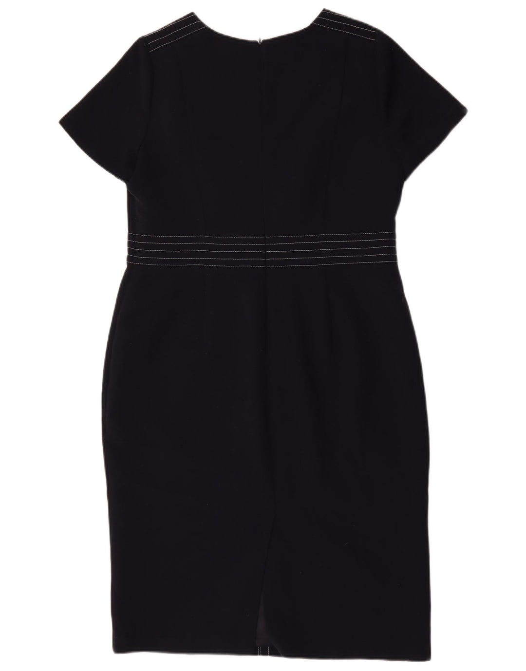 Marks & Spencer Womens Sheath Dress UK 16 Large Navy Blue Polyester
